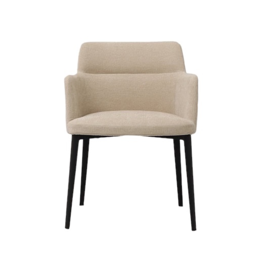 WILLIAMSBURG CHAIR BEIGE / BLACK METAL BASE