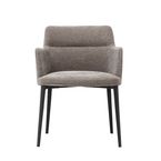 WILLIAMSBURG CHAIR GREIGE / BLACK METAL BASE