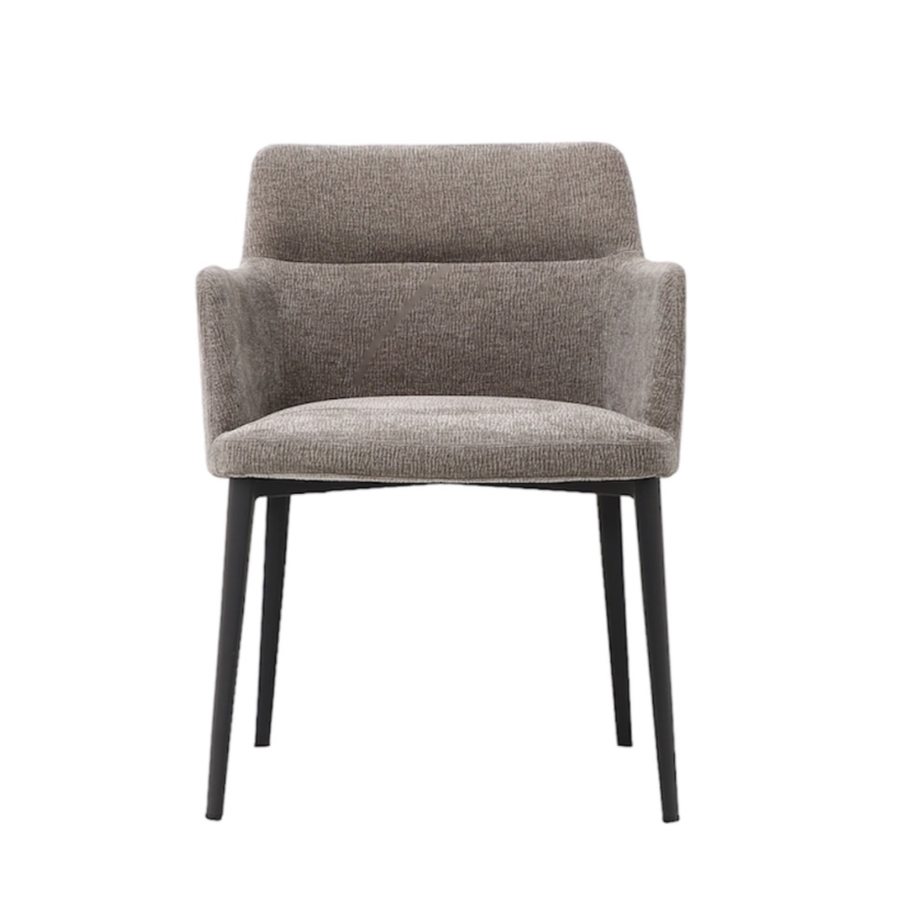 WILLIAMSBURG CHAIR GREIGE / BLACK METAL BASE