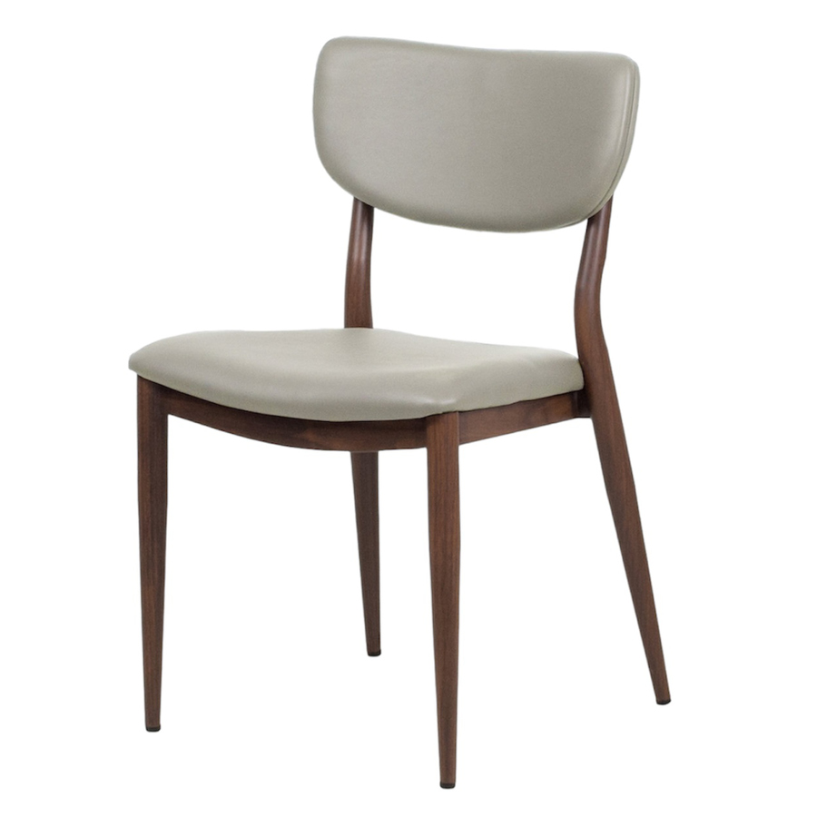 VENNIE CHAIR TAUPE / METAL BASE WITH WALNUT IMPRINT