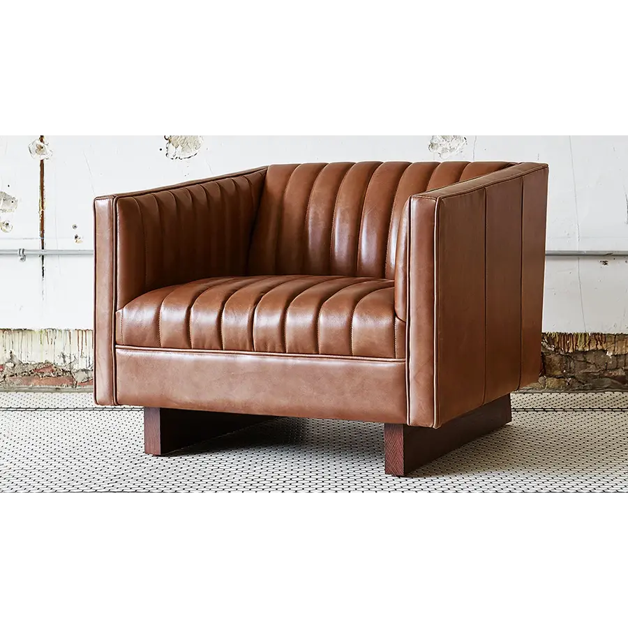 Wallace leather armchair by Gus* Modern