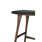 OSSO COUNTER STOOL - VARNISHED BROWN TEAK - BLACK LEATHER by Ethnicraft