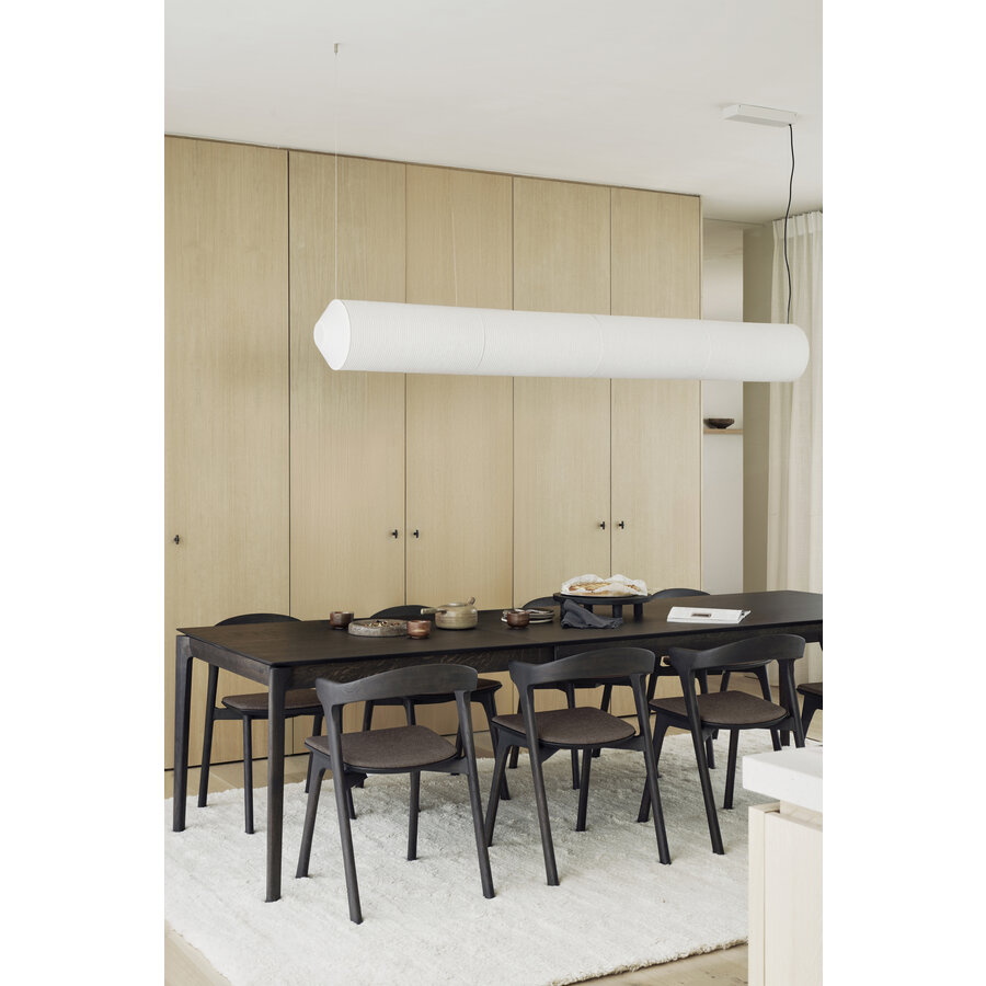 CHAISE BOK - CHÊNE VERNI - BRUN - TISSU BRUN CHAUD  par Ethnicraft