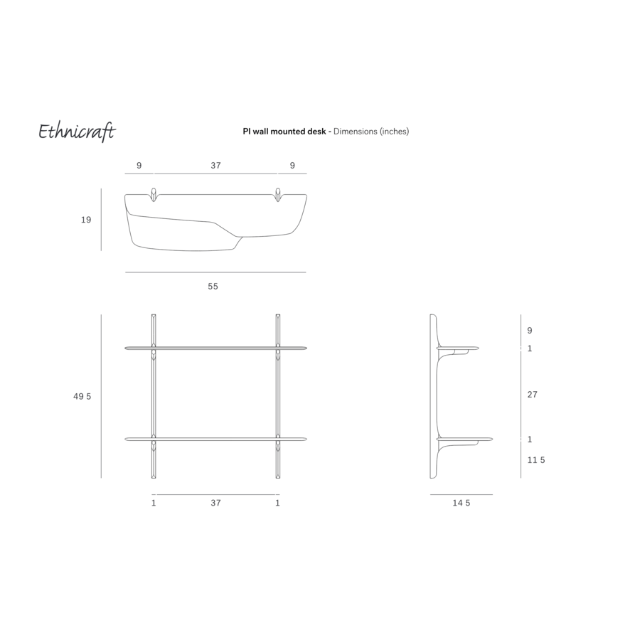 PI WALL DESK by Ethnicraft