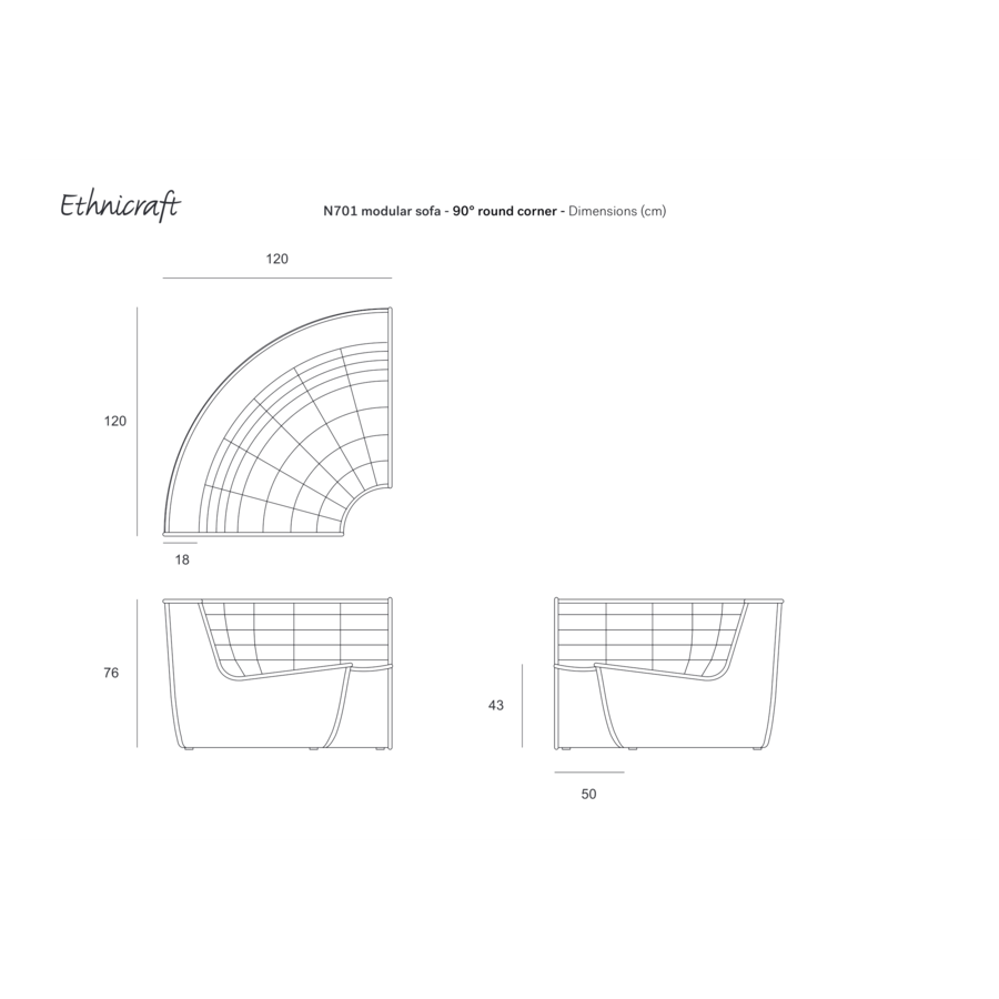 Canapé N701 en cuir Old Saddle - module d'angle par Ethnicraft