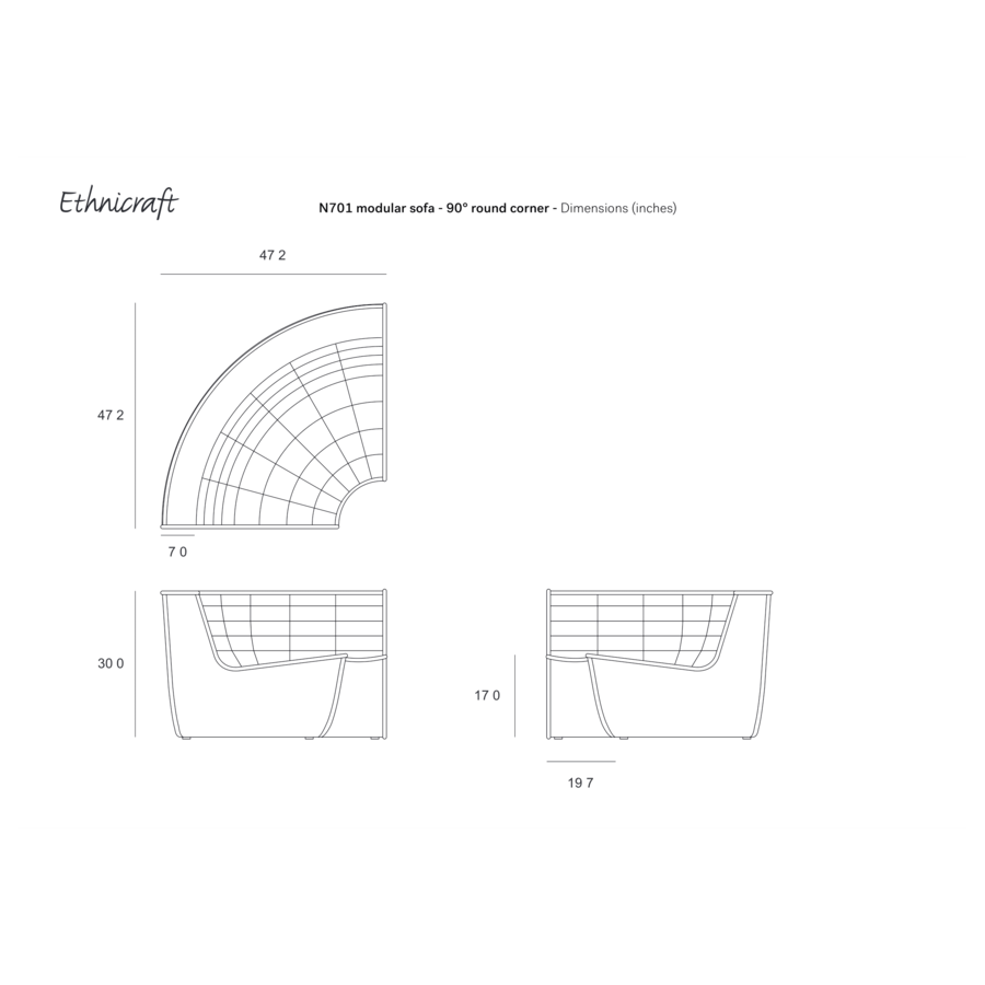 Canapé N701 en cuir Old Saddle - module d'angle par Ethnicraft