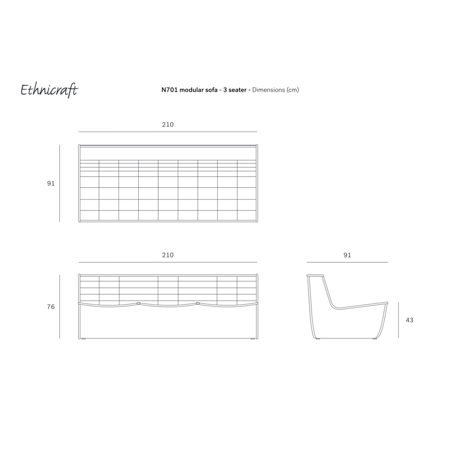 N701 Sofa - 3 Seater by Ethnicraft