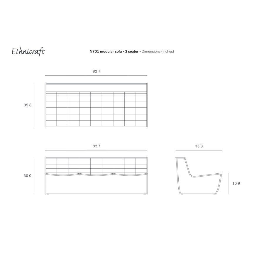 N701 Sofa - 3 Seater by Ethnicraft