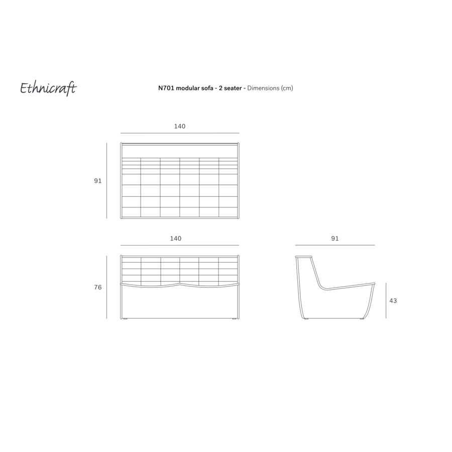N701 Sofa - 2 Seater by Ethnicraft