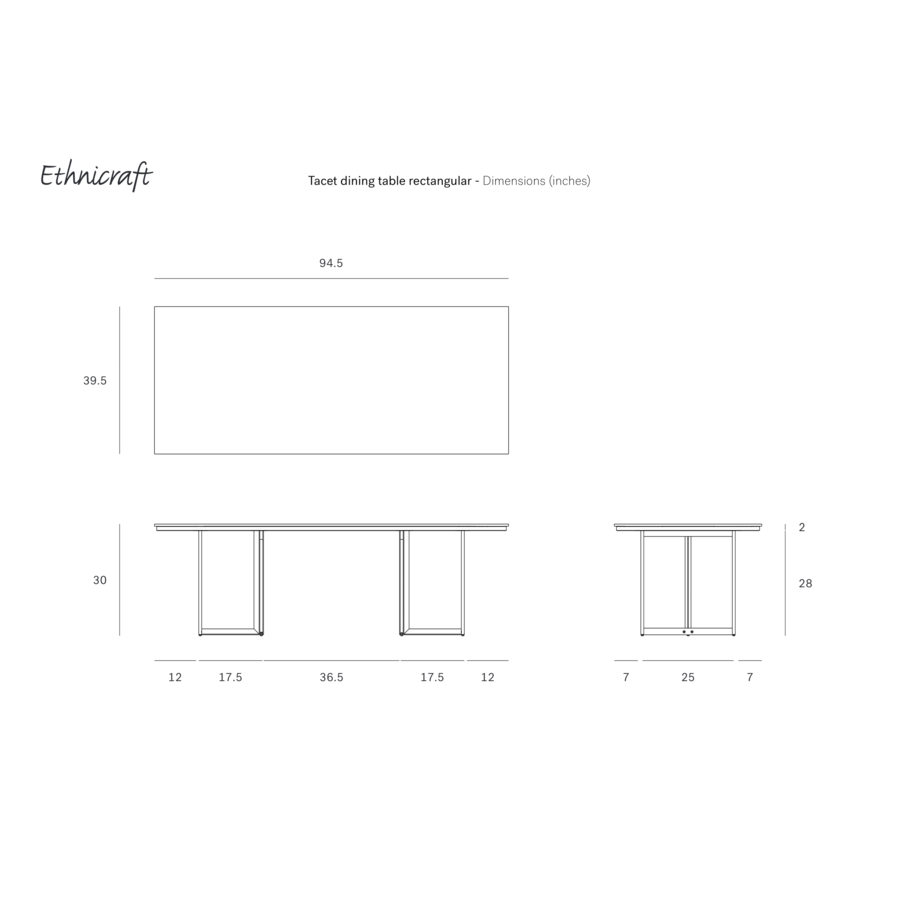 TACET DINING 94.5'' by Ethnicraft