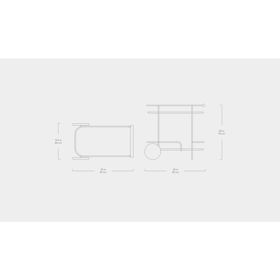 CHARIOT DE BAR ARCADE par Gus* Modern