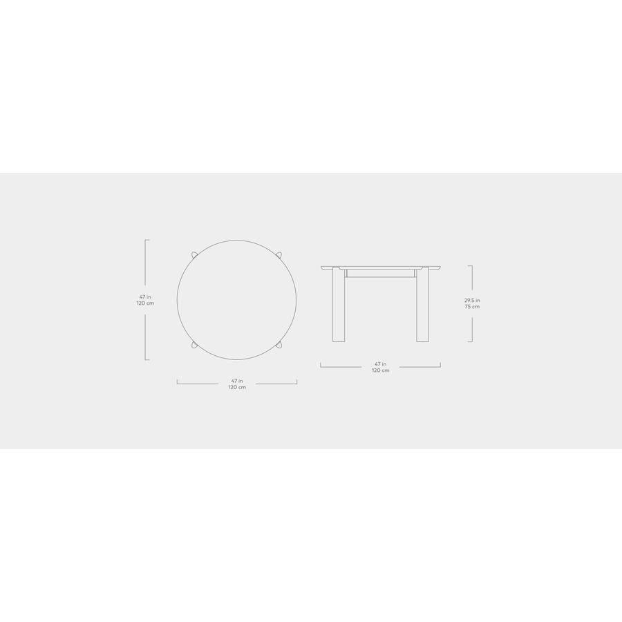 TABLE À DÎNER BANCROFT - CHÊNE BLANC - RONDE 47'' par Gus* Modern