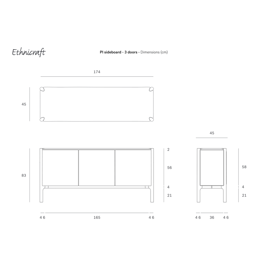 BUFFET PI 68.5'' par Ethnicraft