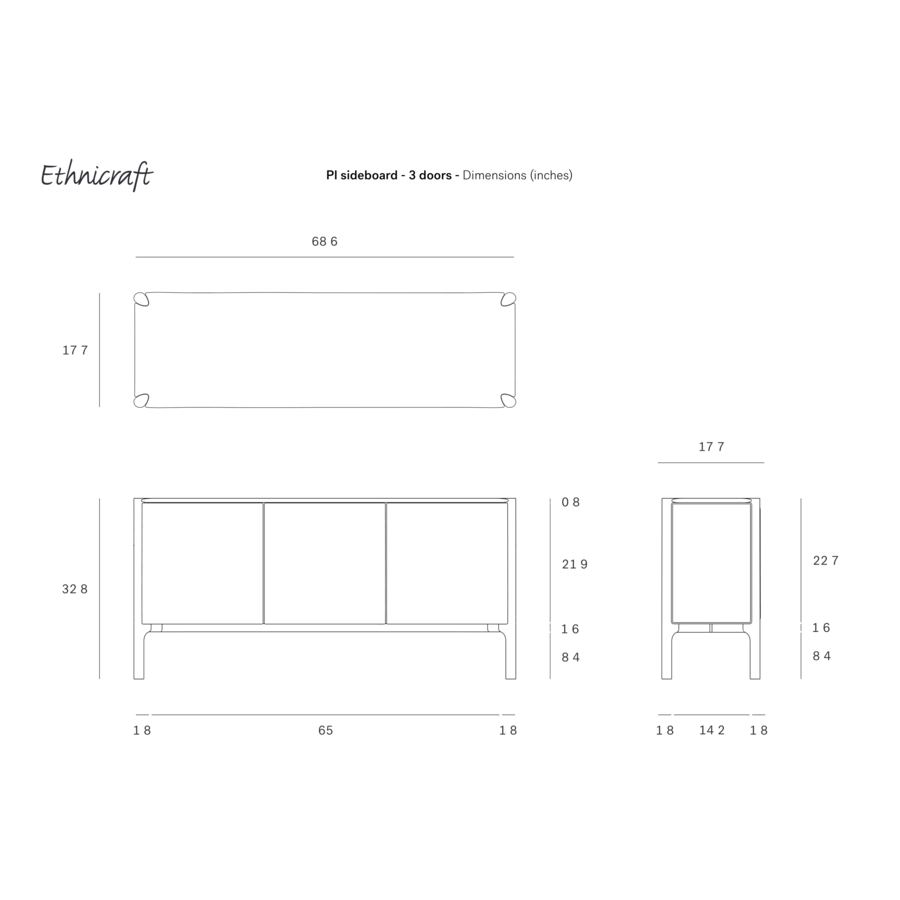 PI SIDEBOARD 68.5'' by Ethnicraft