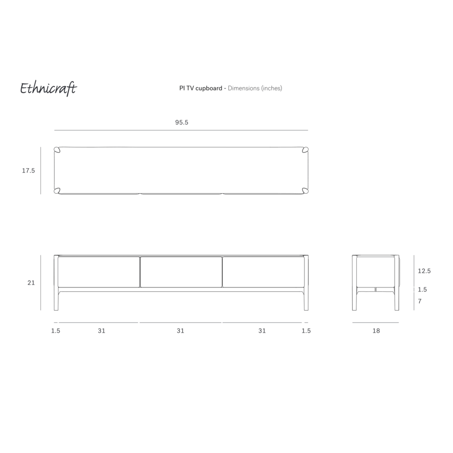 MEUBLE TV PI  95'' par Ethnicraft