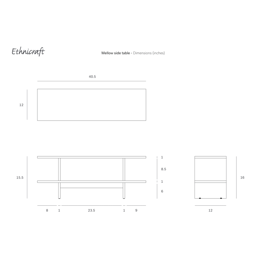 TABLE D'APPOINT KABUKI - TECK VERNI - BRUN par Ethnicraft