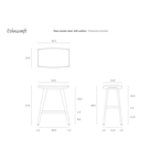 OSSO COUNTER STOOL - VARNISHED BROWN TEAK - BLACK LEATHER by Ethnicraft