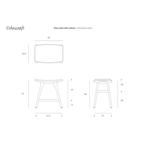 OSSO TABLE STOOL - VARNISHED BROWN TEAK - BLACK LEATHER by Ethnicraft