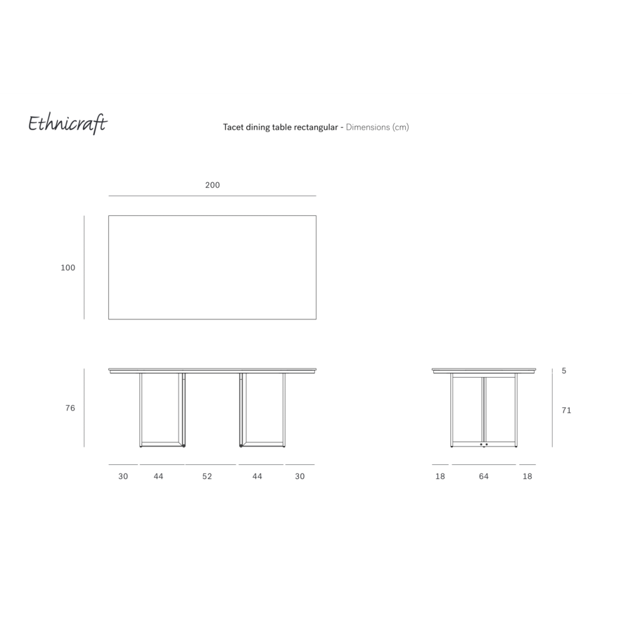 TACET DINING 78'' by Ethnicraft