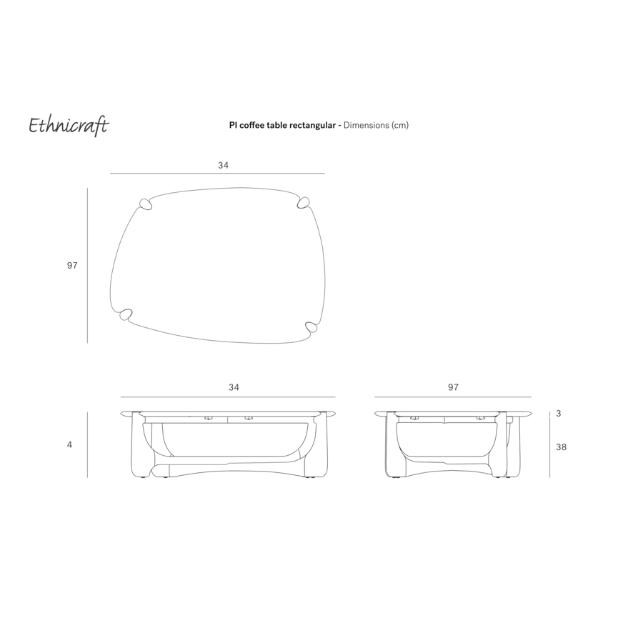 TABLE BASSE PI - GALET par Ethnicraft