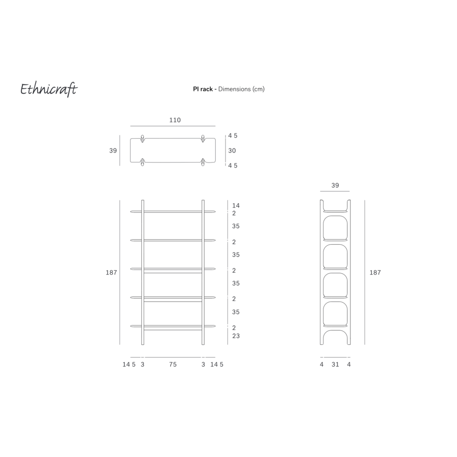 ÉTAGÈRE PI par Ethnicraft