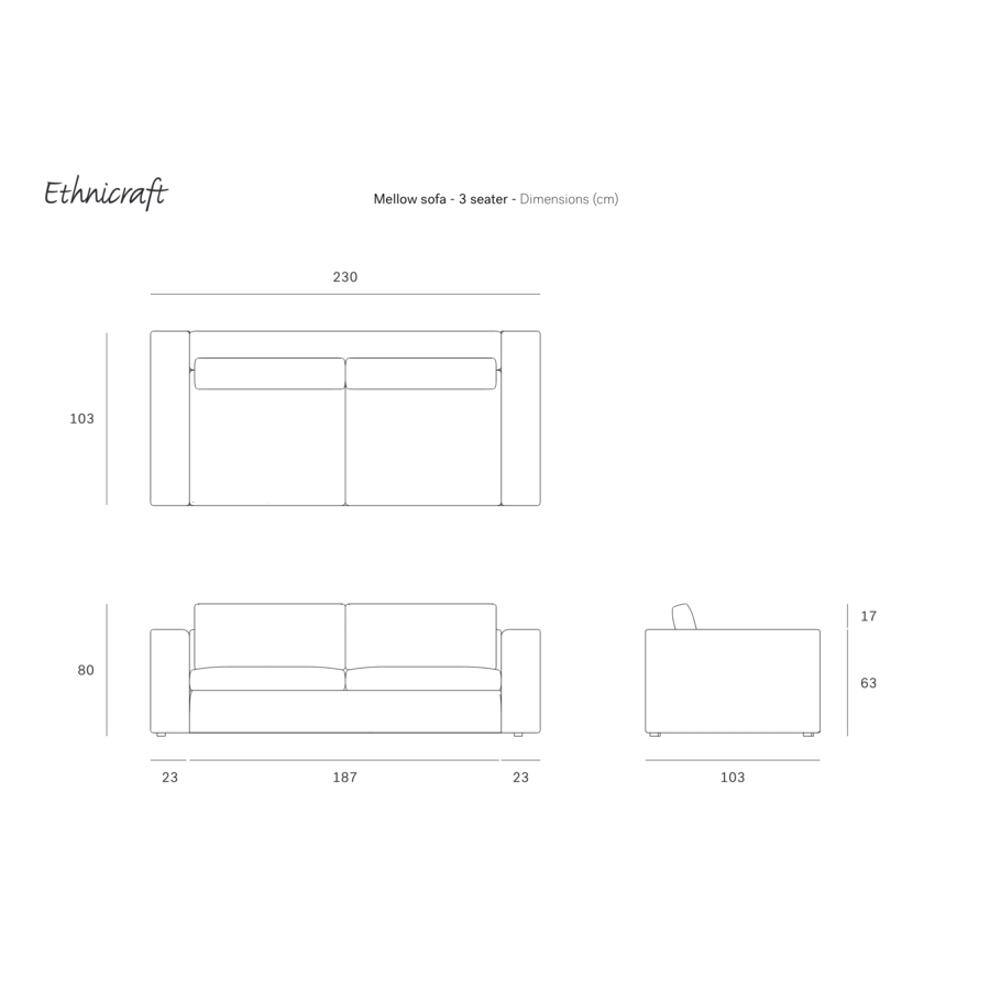 CANAPÉ MELLOW - 3 PERSONNES par Ethnicraft