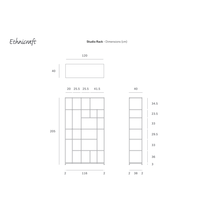ÉTAGÈRE STUDIO - TECK VERNI - NOIR par Ethnicraft