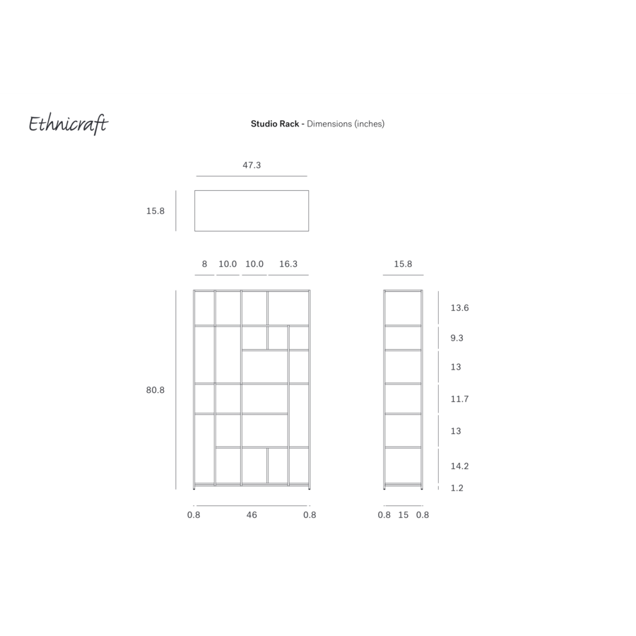 ÉTAGÈRE STUDIO - TECK VERNI - NOIR par Ethnicraft
