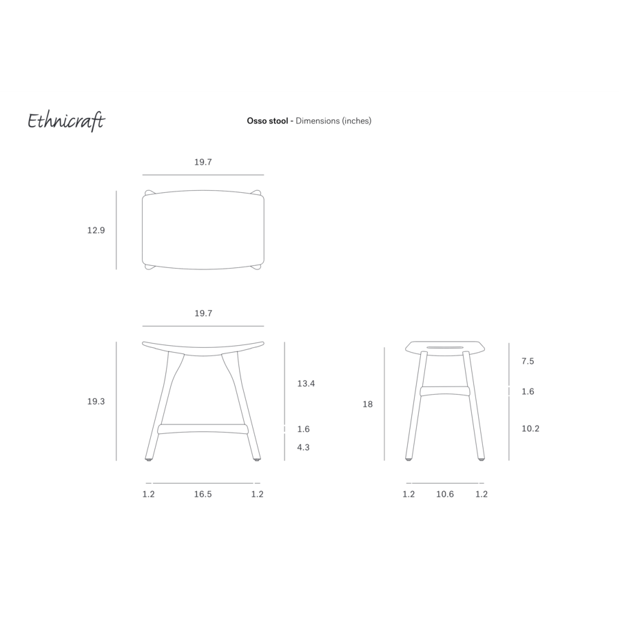 TABOURET DE TABLE OSSO - CHÊNE par Ethnicraft
