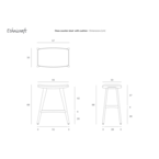 TABOURET COMPTOIR OSSO - CHÊNE VERNI - CUIR COGNAC par Ethnicraft