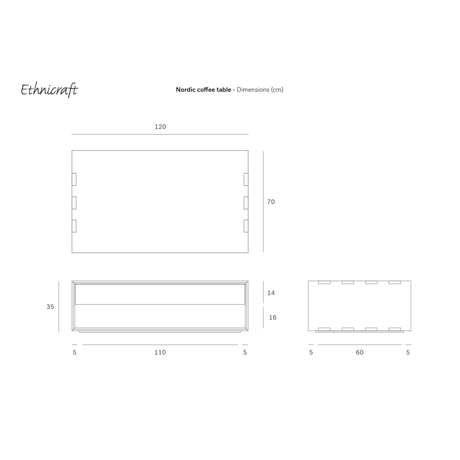TABLE À CAFÉ NORDIC - CHÊNE - 1 TIROIR - RECTANGULAIRE par Ethnicraft