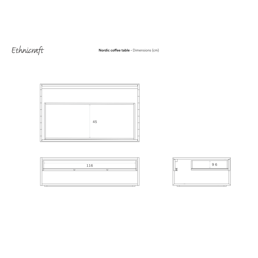 TABLE À CAFÉ NORDIC - CHÊNE - 1 TIROIR - RECTANGULAIRE par Ethnicraft