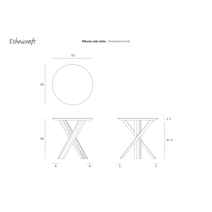 TABLE D'APPOINT MIKADO - CHÊNE - RONDE par Ethnicraft