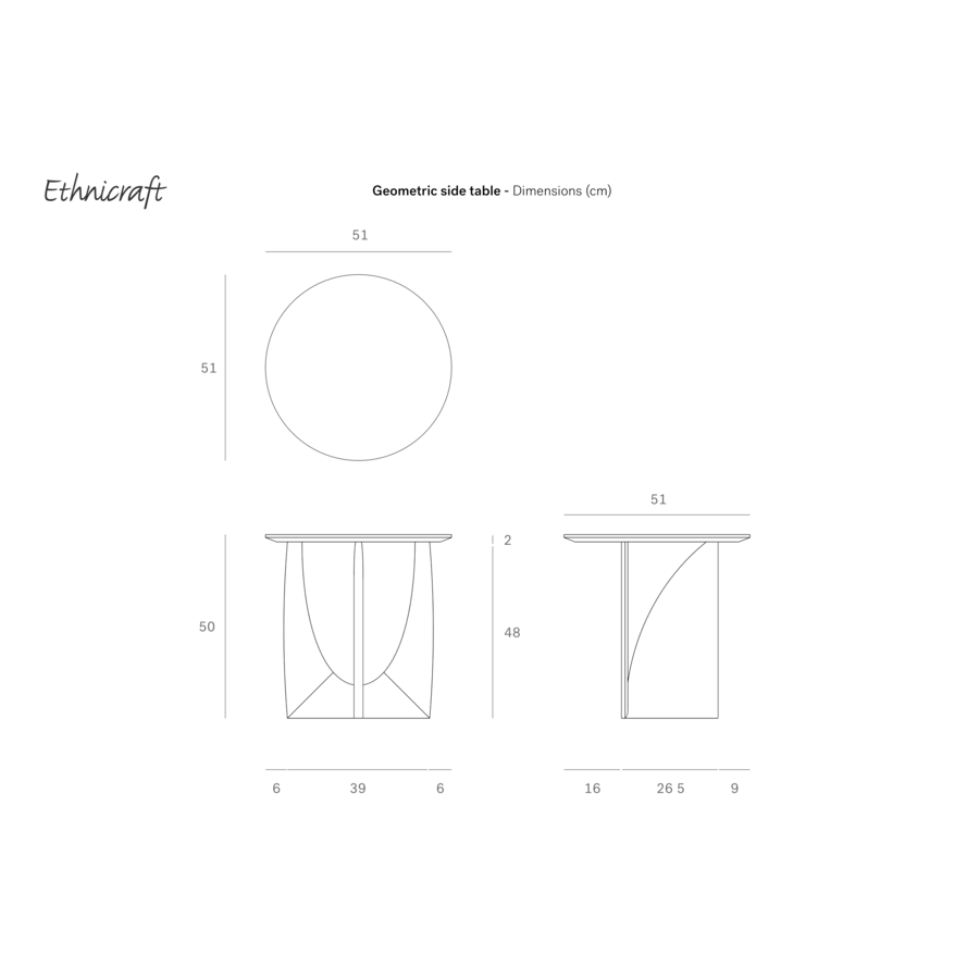 GEOMETRIC SIDE TABLE - VARNISHED OAK - ROUND by Ethnicraft