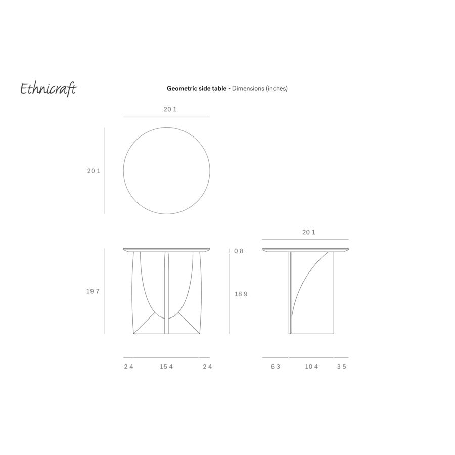 TABLE D'APPOINT GEOMETRIC - CHÊNE VERNI - RONDE par Ethnicraft