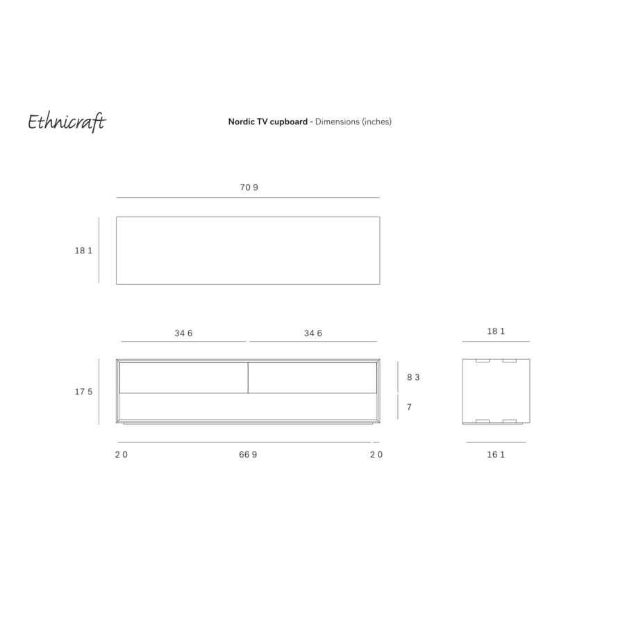 NORDIC TV CUPBOARD 71'' by Ethnicraft