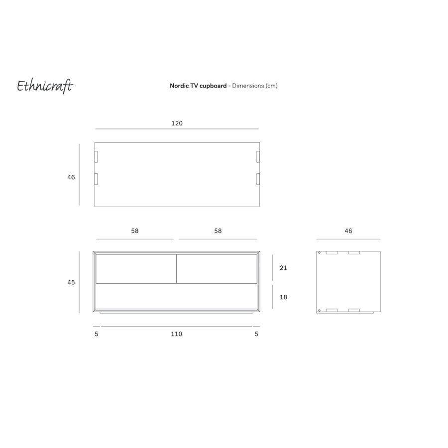 NORDIC TV CUPBOARD 47.5'' by Ethnicraft