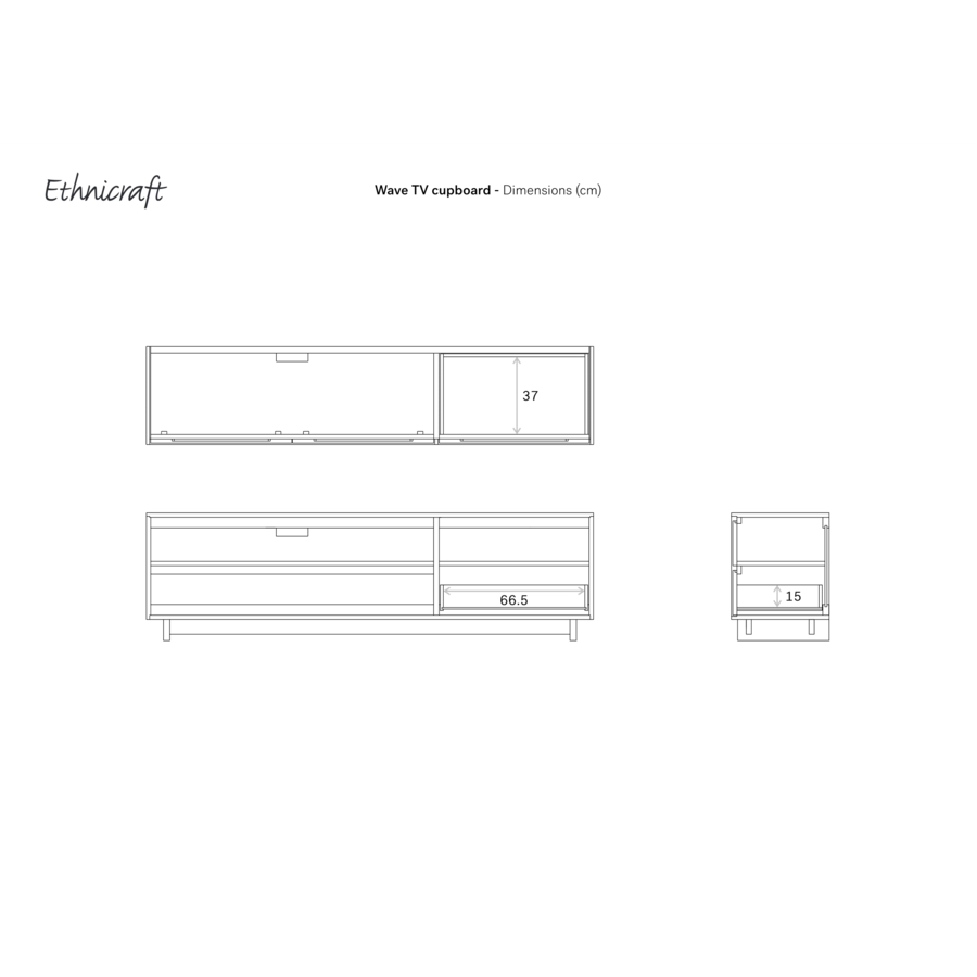 MEUBLE TV WAVE  83'' par Ethnicraft