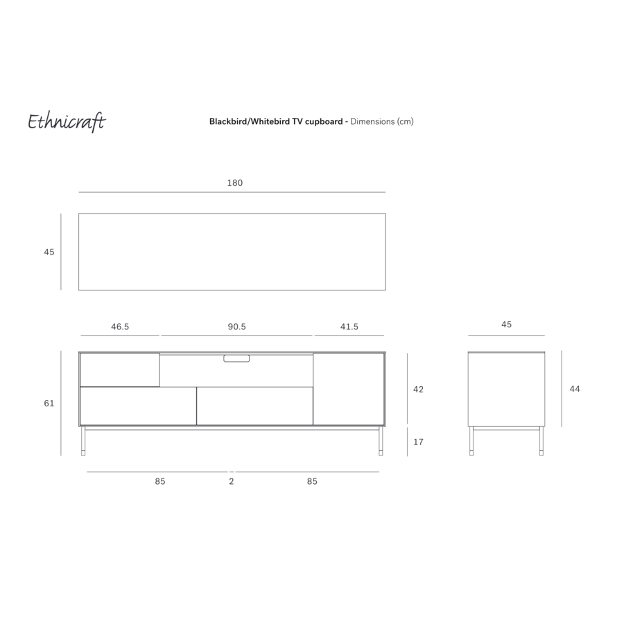 BLACKBIRD TV CUPBOARD 71'' by Ethnicraft