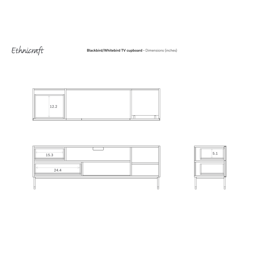 WHITEBIRD TV CUPBOARD 71'' by Ethnicraft