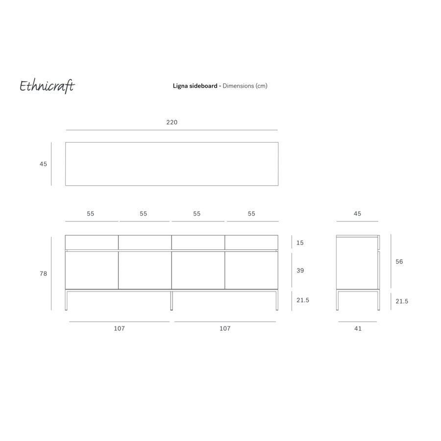 BUFFET LIGNA 87'' par Ethnicraft