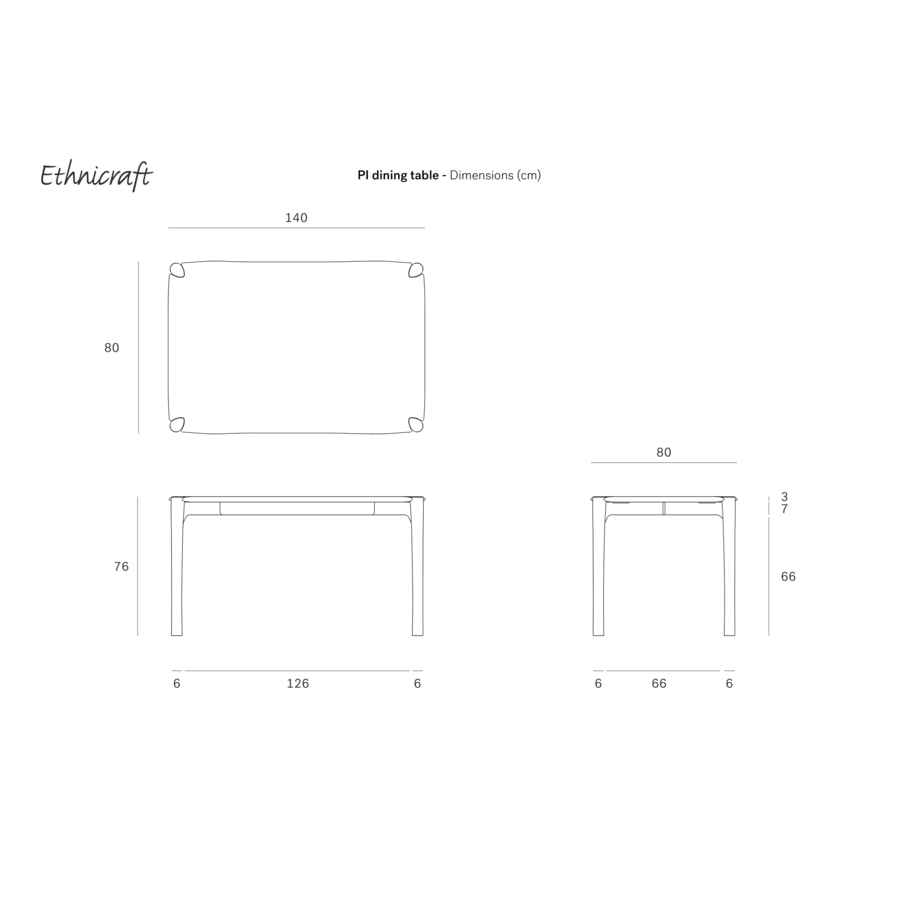 PI DINING TABLE - RECTANGULAR - 55.5'' by Ethnicraft