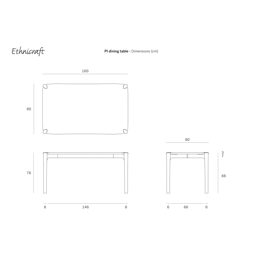 PI DINING TABLE - RECTANGULAR - 63'' by Ethnicraft