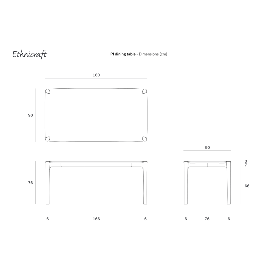 PI DINING TABLE - RECTANGULAR - 71'' by Ethnicraft