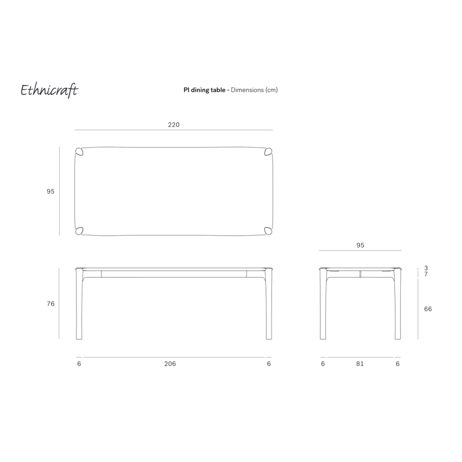 TABLE À DÎNER PI - RECTANGULAIRE 87'' par Ethnicraft
