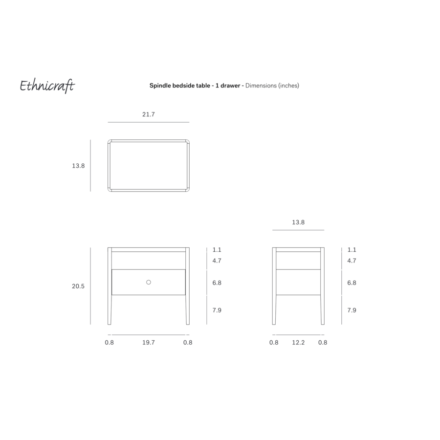 TABLE D'APPOINT SPINDLE par Ethnicraft