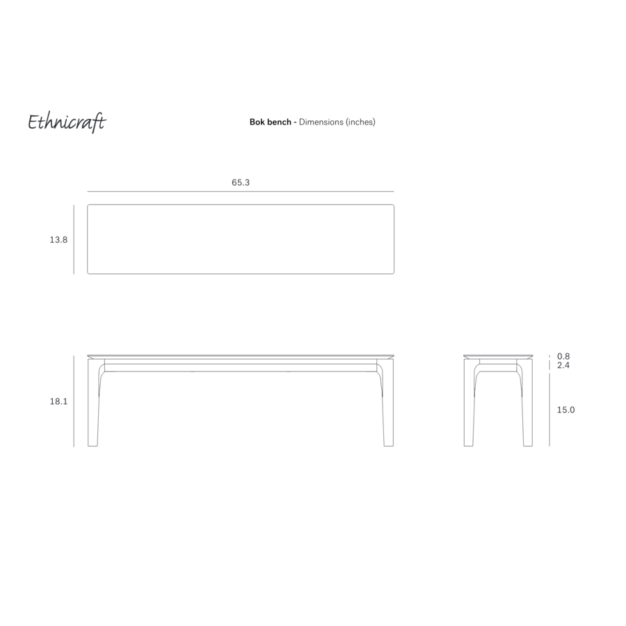 BOK BENCH 65.5'' by Ethnicraft
