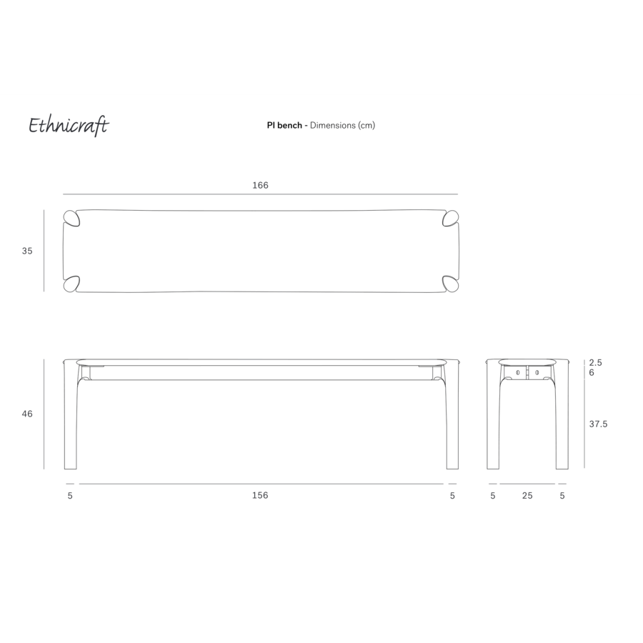 PI BENCH 65.5'' by Ethnicraft
