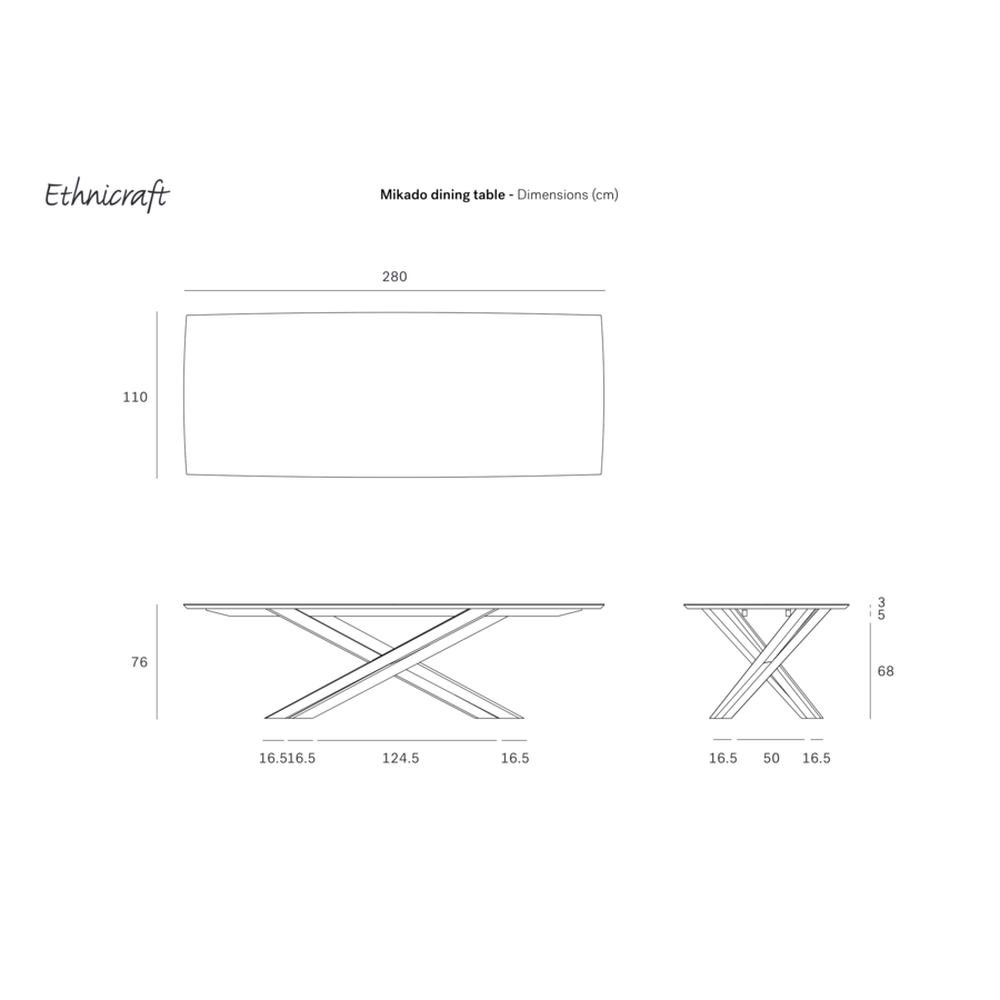 MIKADO DINING TABLE  110'' x 43.5'' - OAK - RECTANGULAR by Ethnicraft