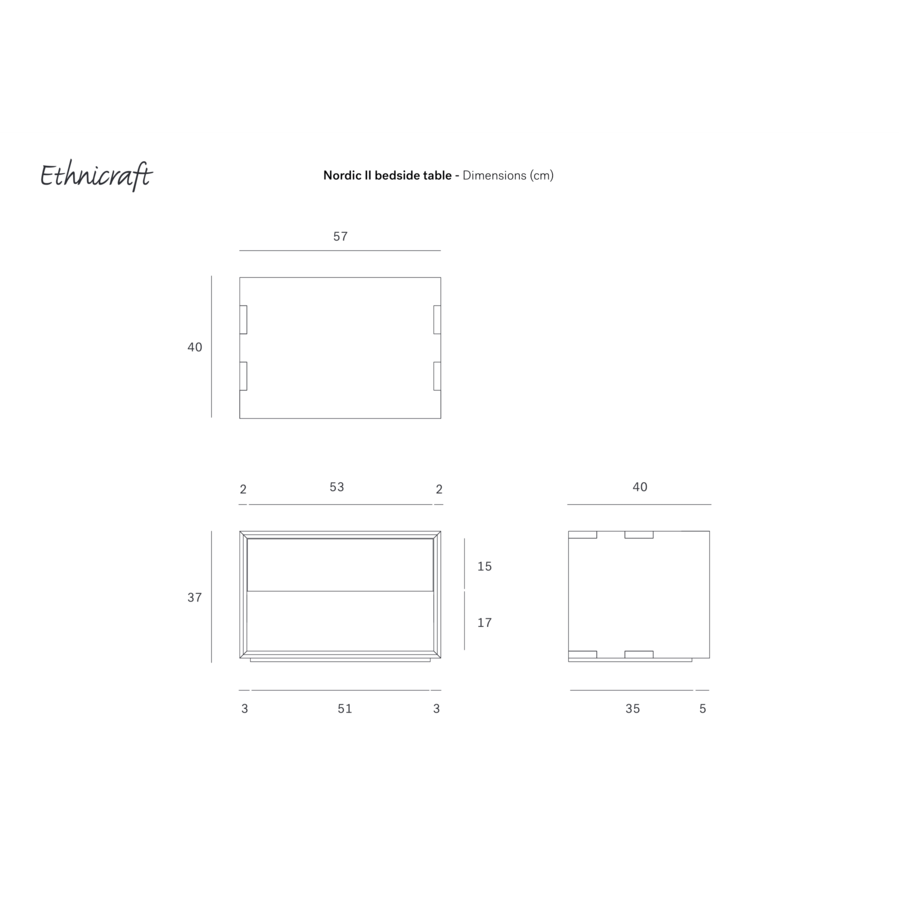 TABLE DE CHEVET NORDIC II - CHÊNE - 1 TIROIR par Ethnicraft